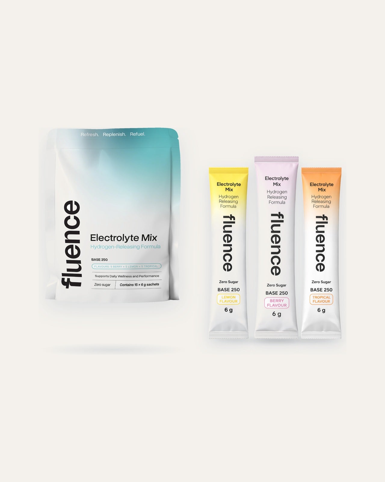 Base 250 Trio, a 15-sachet mixed pack