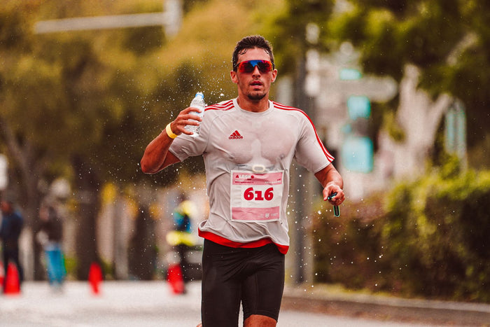 Athlete covered in sweat after a hard training session