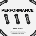 Fluence Performance Nasal Strips for increased airflow and breathing support, shown on a white background.