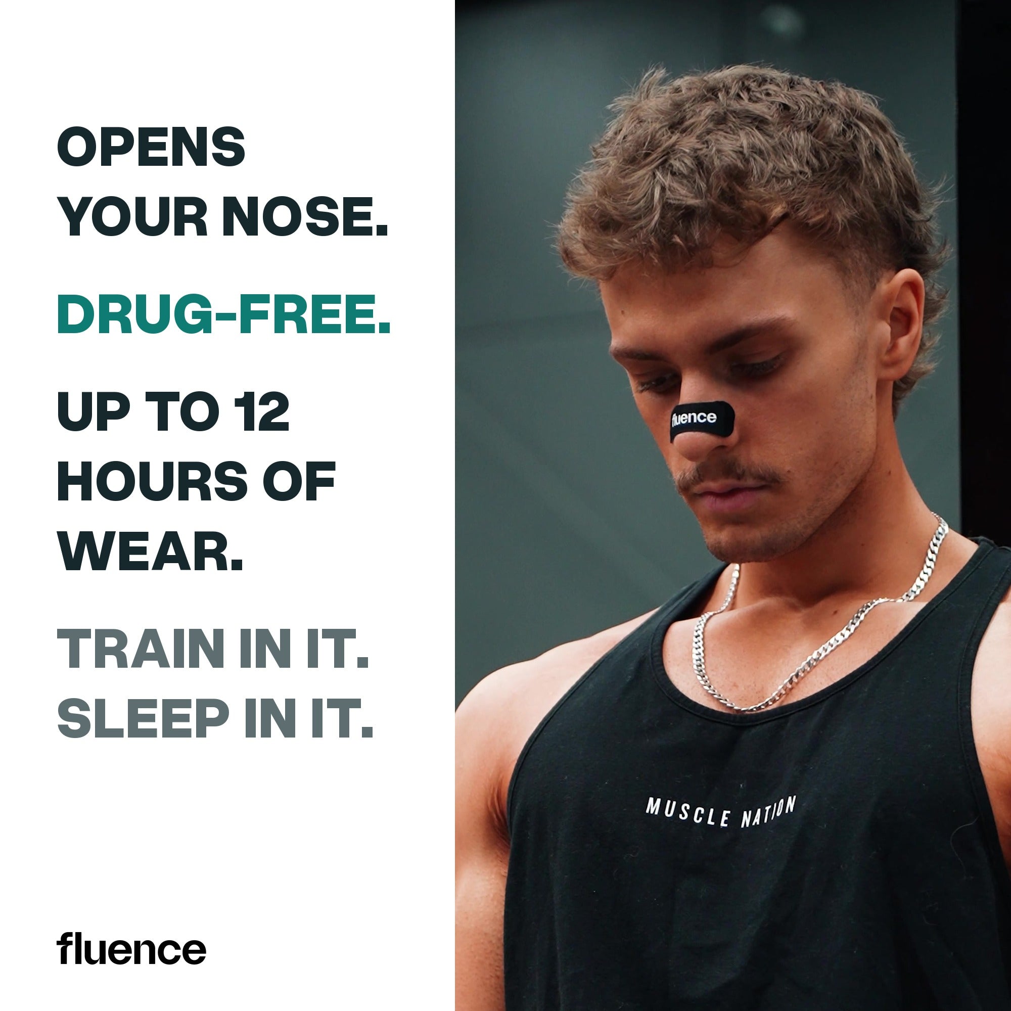 Athlete wearing the Fluence nasal strip